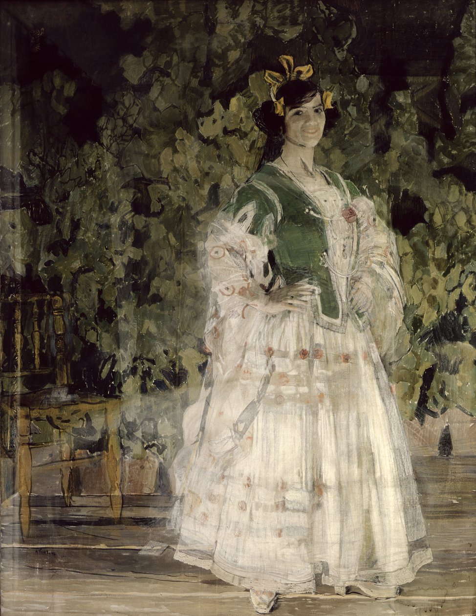 Portrait of Maria Kusnetsova-Benois as Carmen, 1908 (tempera und pastel on canvas) by Aleksandr Jakovlevic Golovin