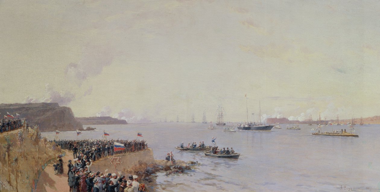 Arrival of Emperor Alexander III (1845-94) at Sevastopol, 1887  by Aleksandr Karlovich Beggrov