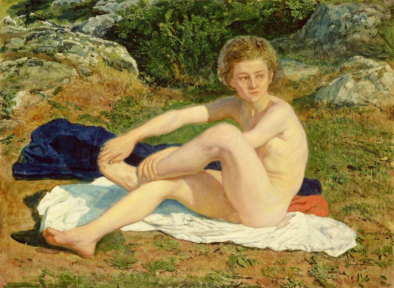 Çıplak Bir Çocuk, 'İsa'nın Halkın Önünde Görünüşü' için çalışma, 1840-50 by Aleksandr Andreevich Ivanov