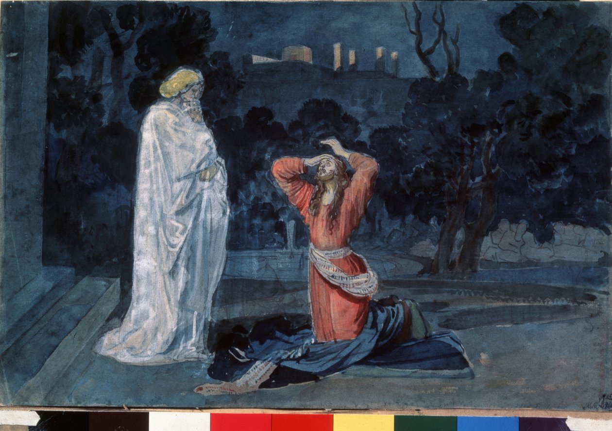 Zeytin Bahçesinde (veya Gethsemane Bahçesinde) İsa (Gethsemane Bahçesinde İsa). Alexander Andreyevich Ivanov