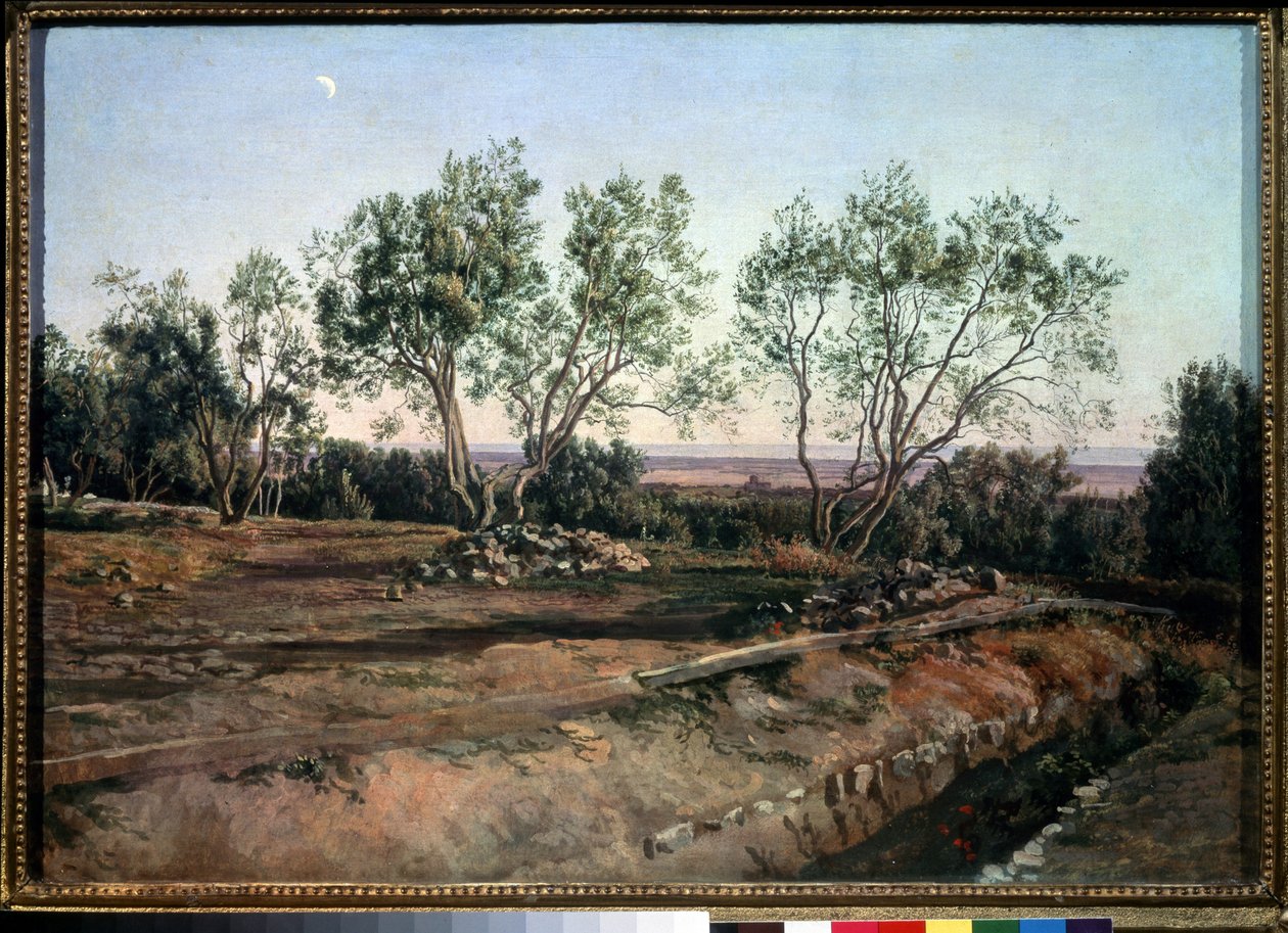 ""Albano Mezarlığı Yakınındaki Zeytin Ağaçları"" Tablosu Alexander Ivanov (1806-1858) 1845 Devlet Tretyakov Galerisi, Moskova by Aleksandr Andreevich Ivanov