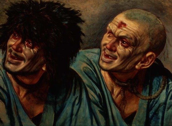 Boynunda Halat Olan Bir Köle Başının İki Versiyonu, 'İsa'nın Halkın Önünde Görünüşü' için çalışma by Aleksandr Andreevich Ivanov