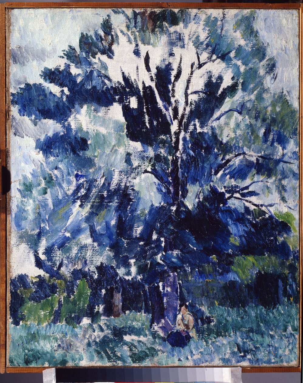 ""Kırsal bölge. Ağacın altında"" Resim Alexander Davidovich Drevin (1889-1938) 1923 Bölgesel Sanat Müzesi, Kaluga by Aleksandr Davidovic Drevin