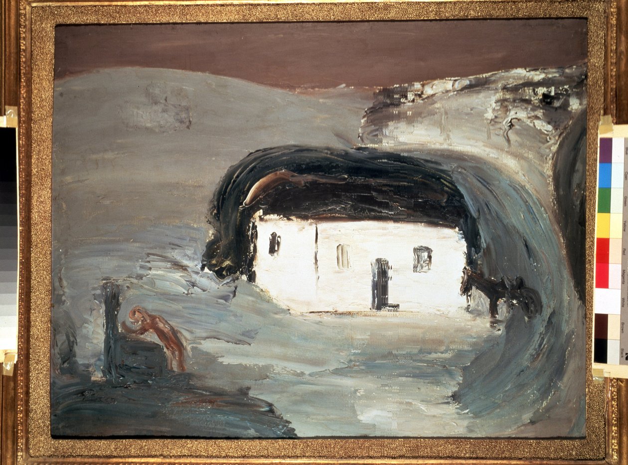 Beyaz bir ev ile manzara. Alexander Davidovich Drevin