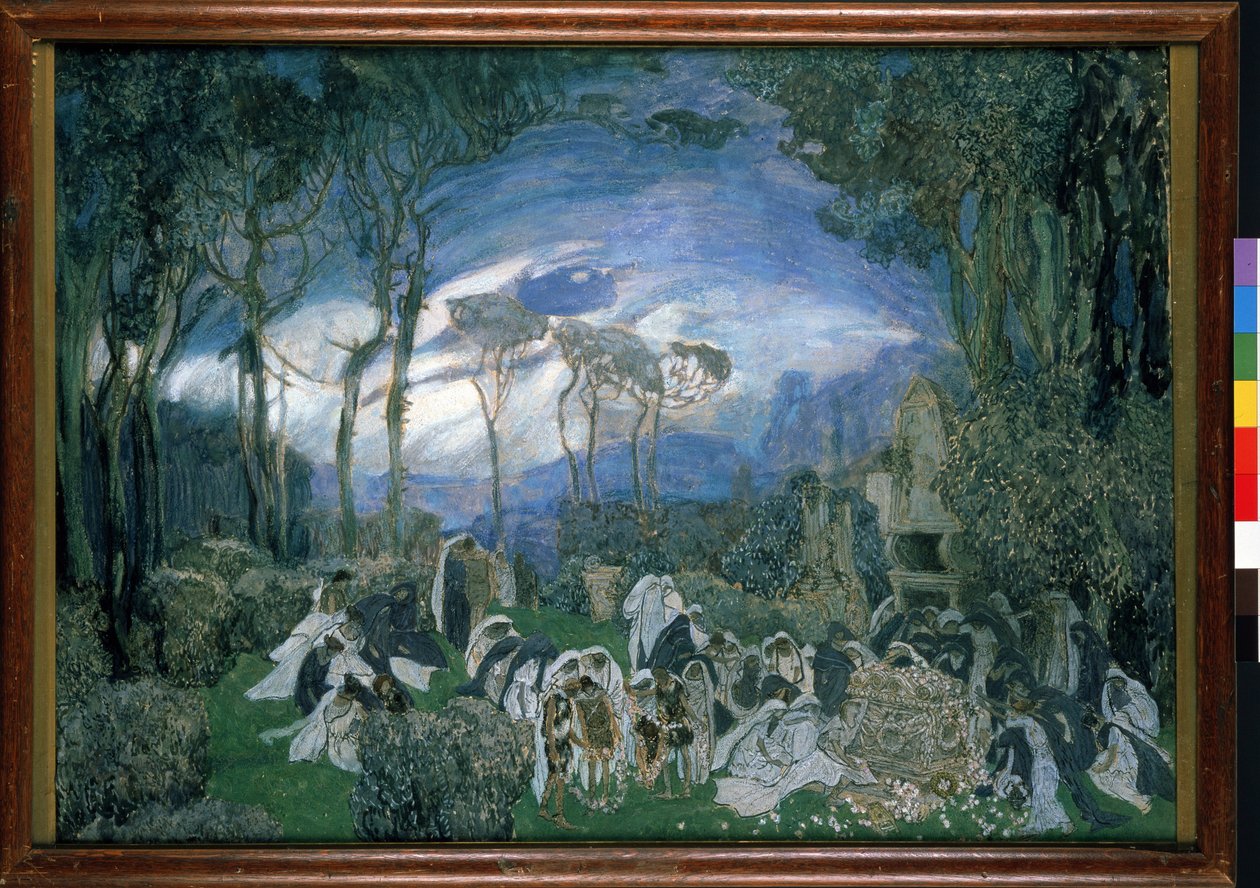 Christoph Willibald Gluck (1714-1787) tarafından Orpheo ve Euridice operası için hazırlık dekoru (Ch. Gluck tarafından Orpheo ve Euridice operası için sahne tasarımı). Alexander Yakovlevich Golovin