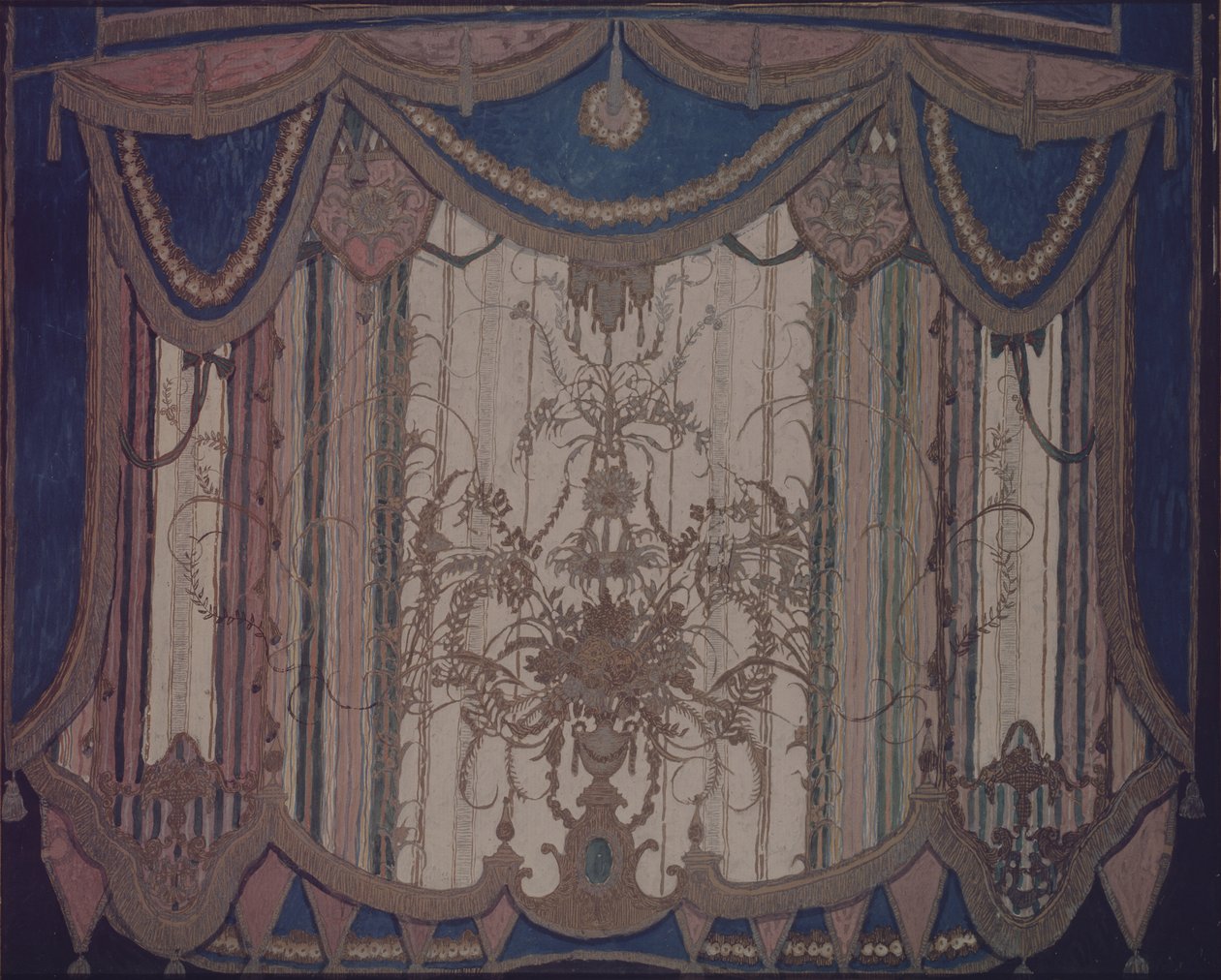 Tiyatro oyunu için perde tasarımı Maskeli Balo, M. Lermontov, 1917 by Aleksandr Jakovlevic Golovin
