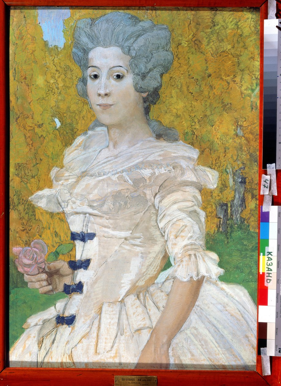 ""Portrait de markiz"" Peinture de Alexander Yakovlevich Golovin (Alexandre Golovine) (1863-1930) 1908 Tataristan Cumhuriyeti Devlet Sanat Müzesi, Kazan by Aleksandr Jakovlevic Golovin