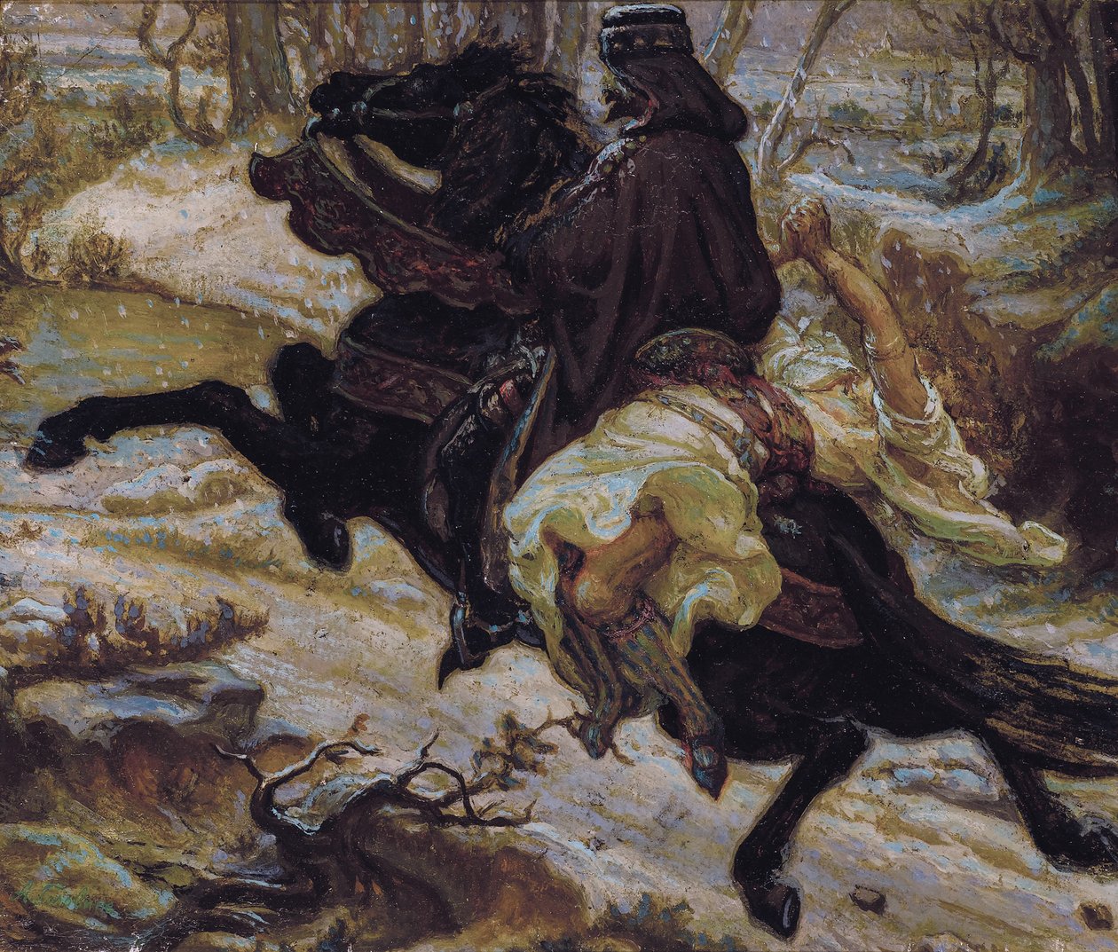 Bir Kadın Esir ile Slav Kontu by Aleksandr Jakovlevic Golovin