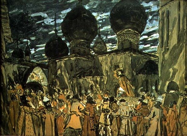 Bir tiyatro yapımı için sahne tasarımı, 1901 by Aleksandr Jakovlevic Golovin