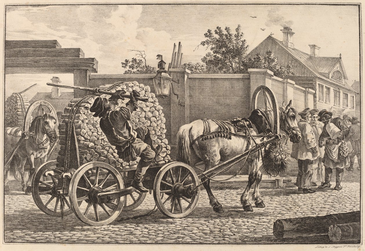 Arabada Odun Taşıyan Rus Hamal by Aleksandr Osipovich Orlovskii