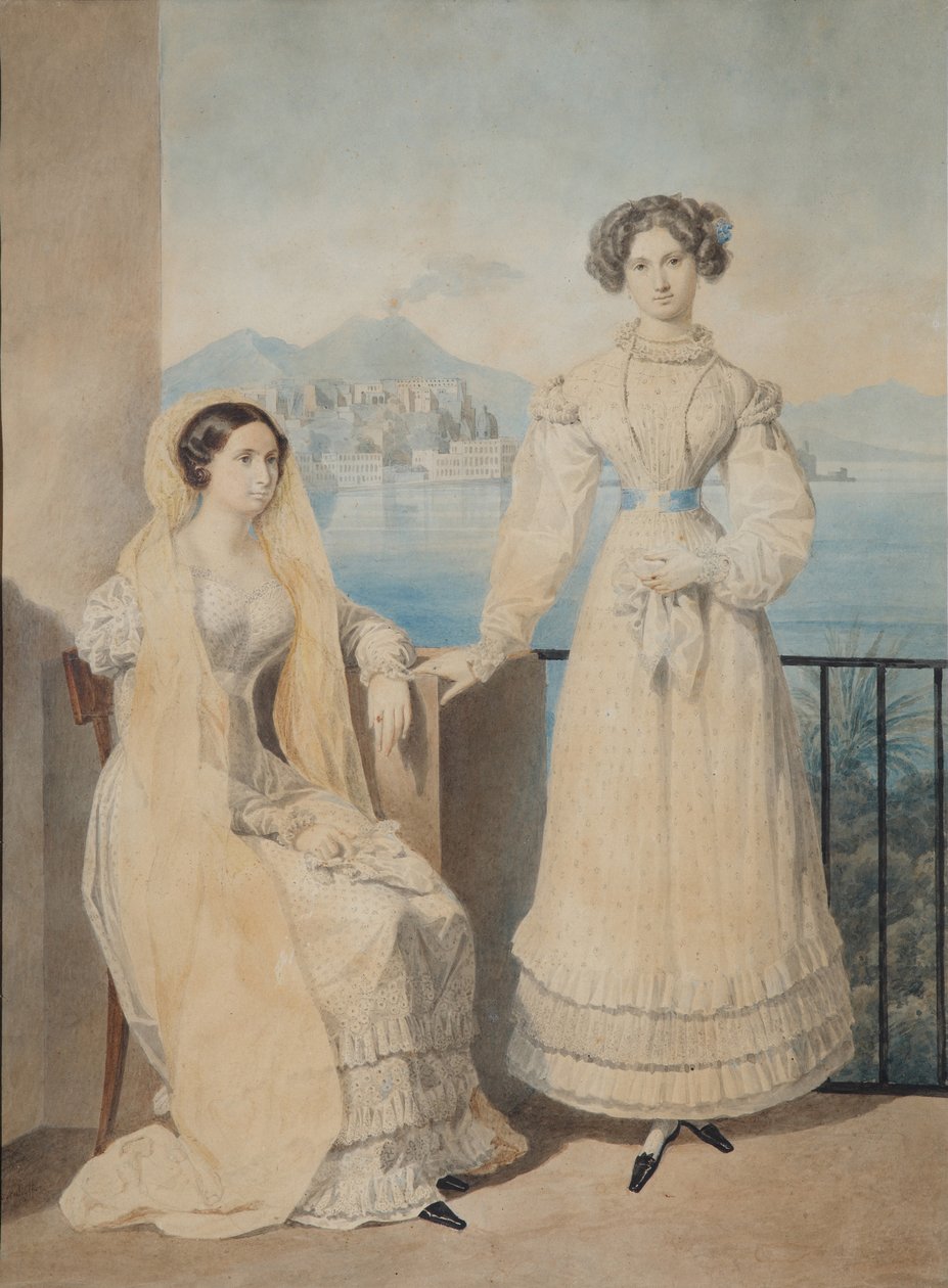 Kontes Kızkardeşlerin Portresi Dorothea 1804-1863 ve Catherine 1803-1888 von Tiesenhausen, 1825 by Aleksandr Pavlovich Bryullov