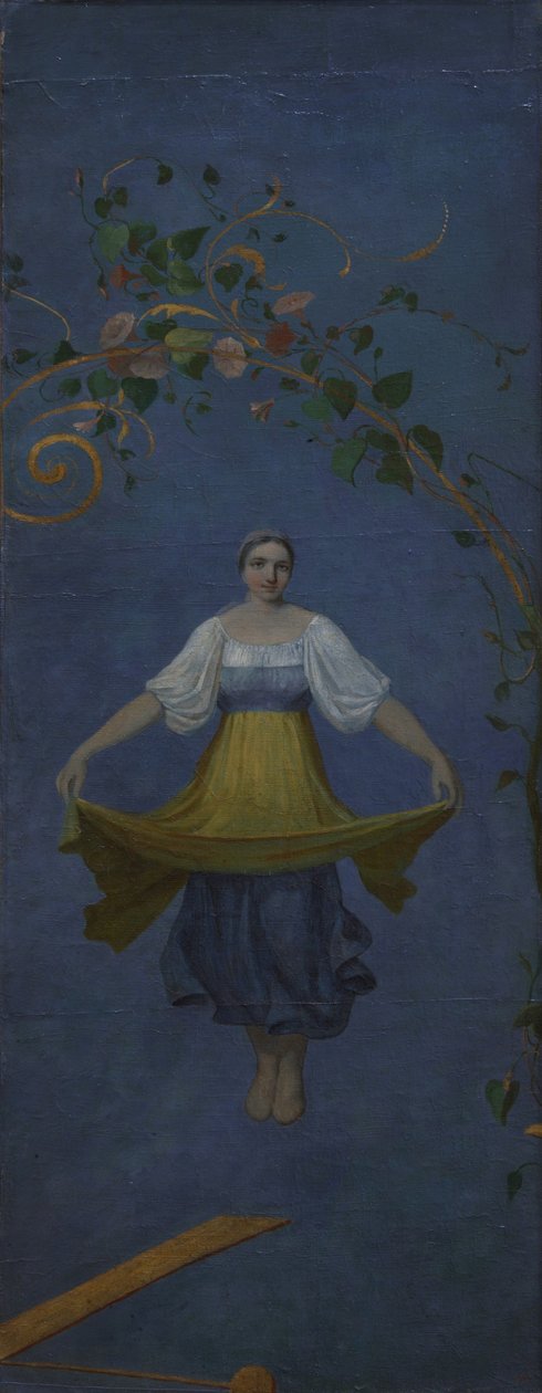 Salıncakta köylü kızı by Aleksei Gavrilovich Venetsianov