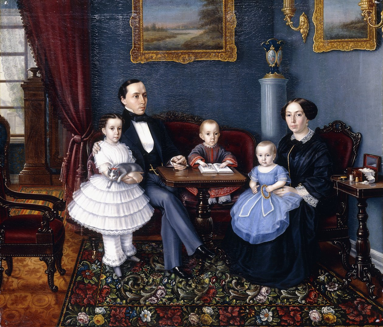 Genç Bir Ailenin Portresi, 1855 by Aleksei Iagodnikov