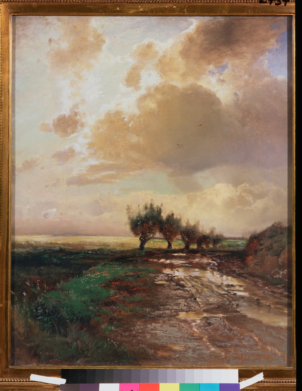 Köy yolu - Resim Alexei Kondratyevich Savrasov (1830-1897), tuval üzerine yağlı boya by Alexei Kondratjewitsch Sawrassow