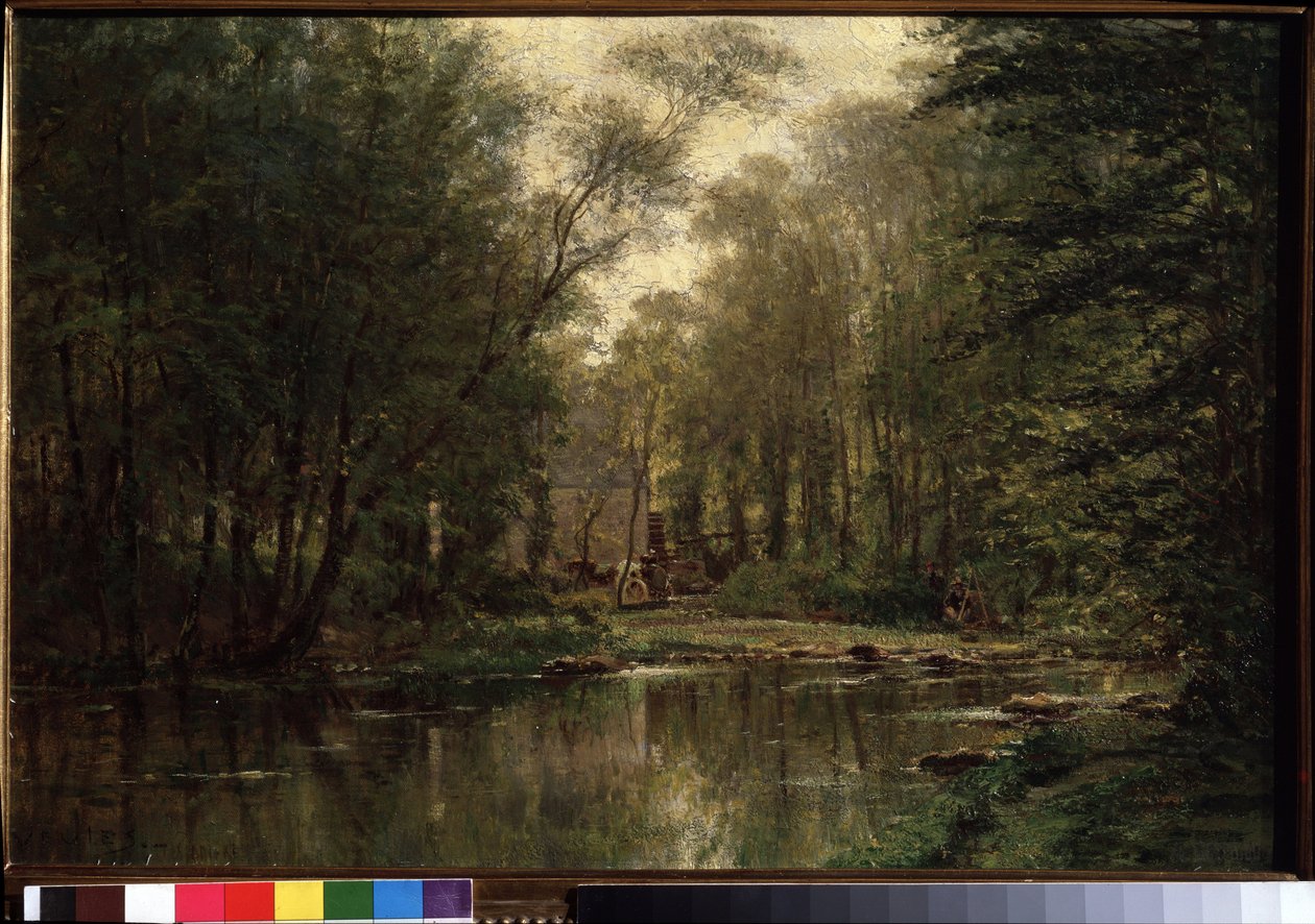 ""Paysage de La Veules (ou Veulles) en Normandie"" Peinture d