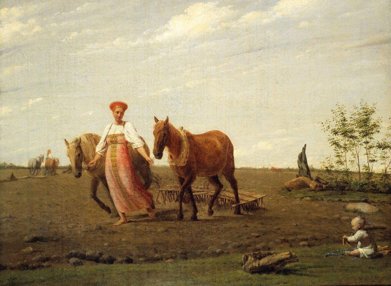 Sürülmüş alanda. Bahar by Aleksei Gavrilovich Venetsianov