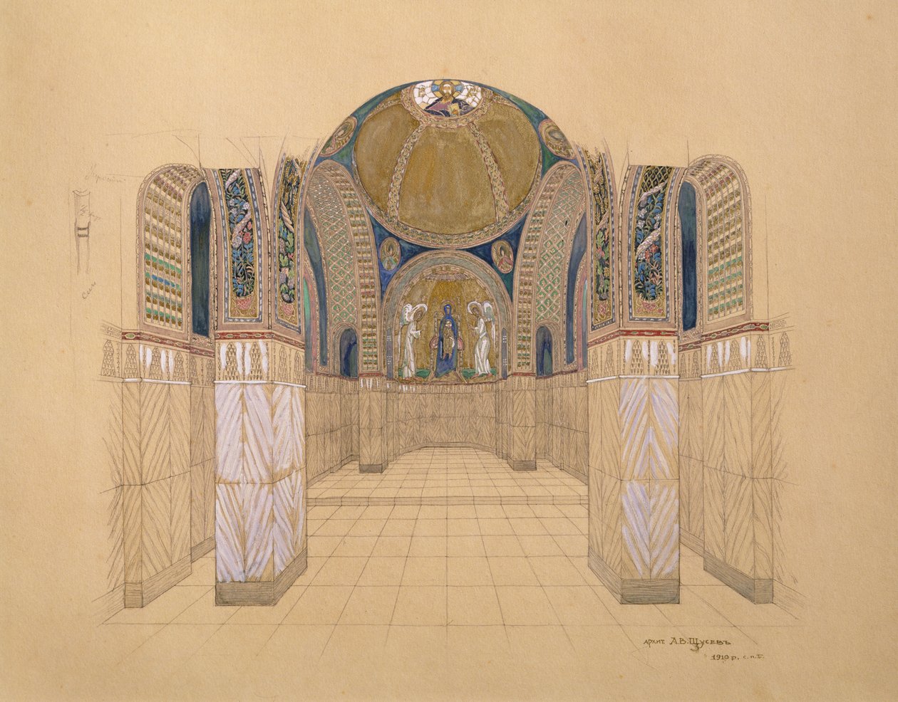 Bir kilise iç tasarımı by Aleksey Shchusev