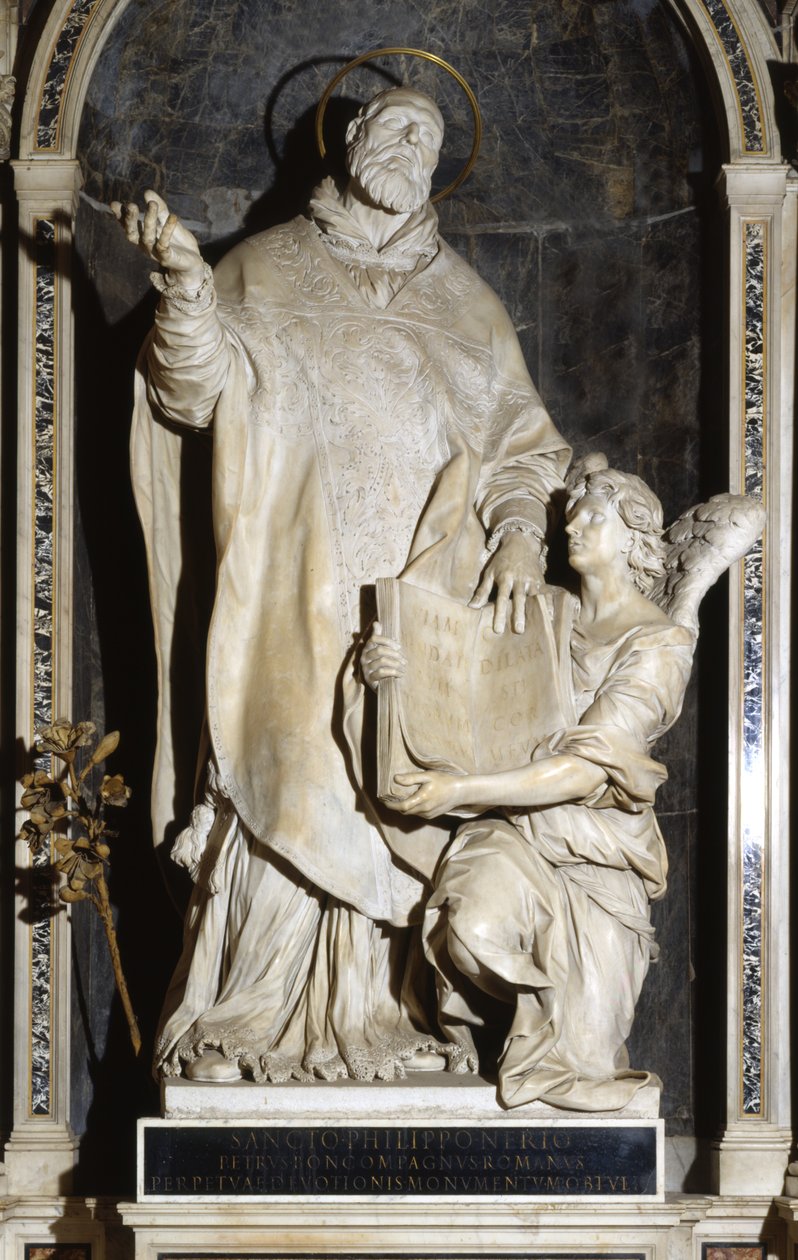 Bir Melek ile Aziz Philip Neri (mermer) by Alessandro Algardi