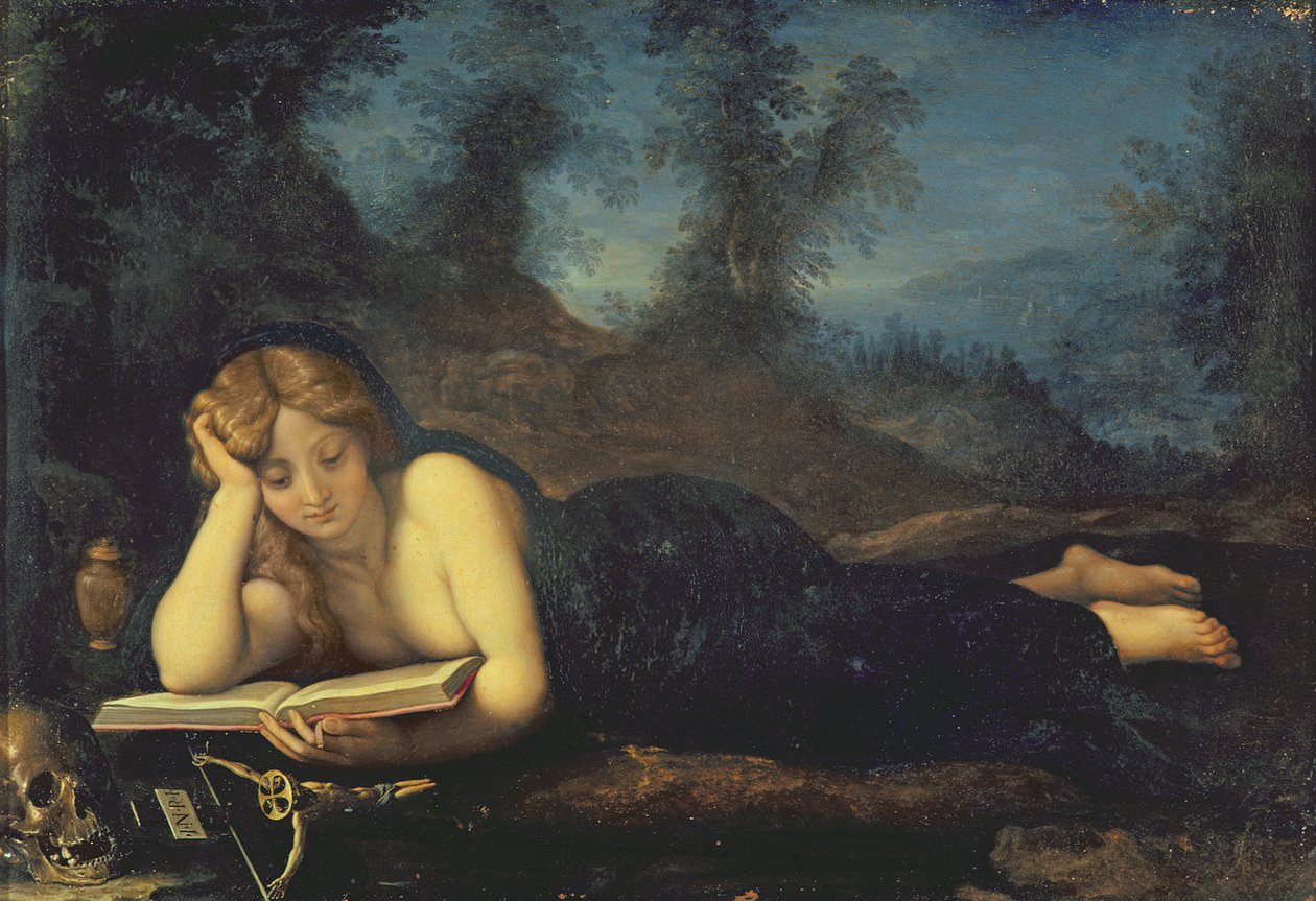 Çölde Mary Magdalene (bakır üzerine yağ) by Alessandro Allori