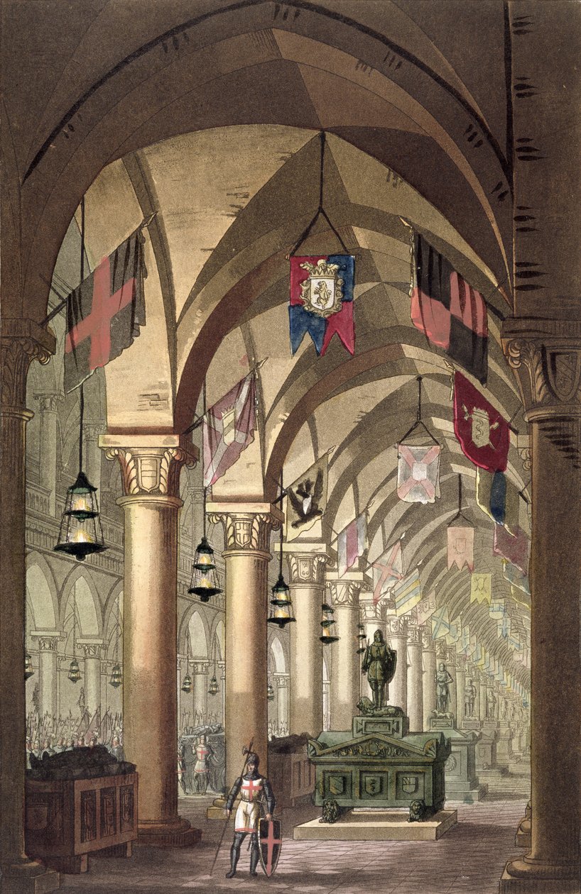 Tapınak Şövalyeleri Mezarları, 1820-39 dolayları (aquatint) by Alessandro Sanquirico