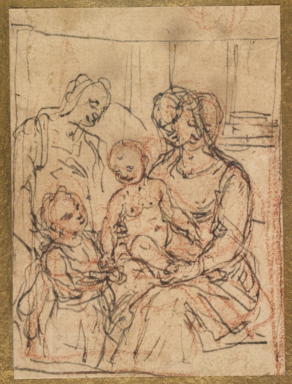 Aziz Elizabeth ve Bebek Vaftizci Aziz John ile Madonna ve Çocuk, 16. yüzyılın ortaları by Alessandro Casolani