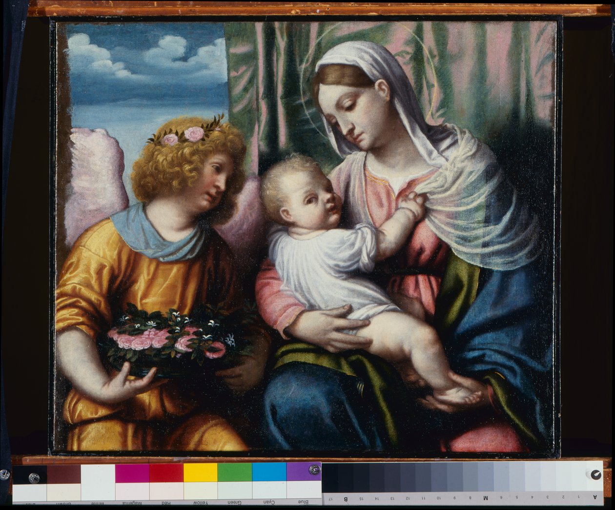 Çocuklu ve Melekli Madonna by Alessandro Bonvicino Moretto
