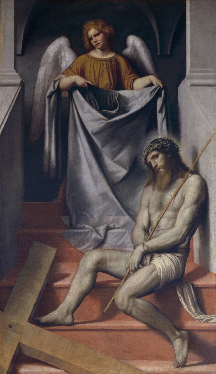 İsa ve meleğin tutkusu by Alessandro Bonvicino Moretto