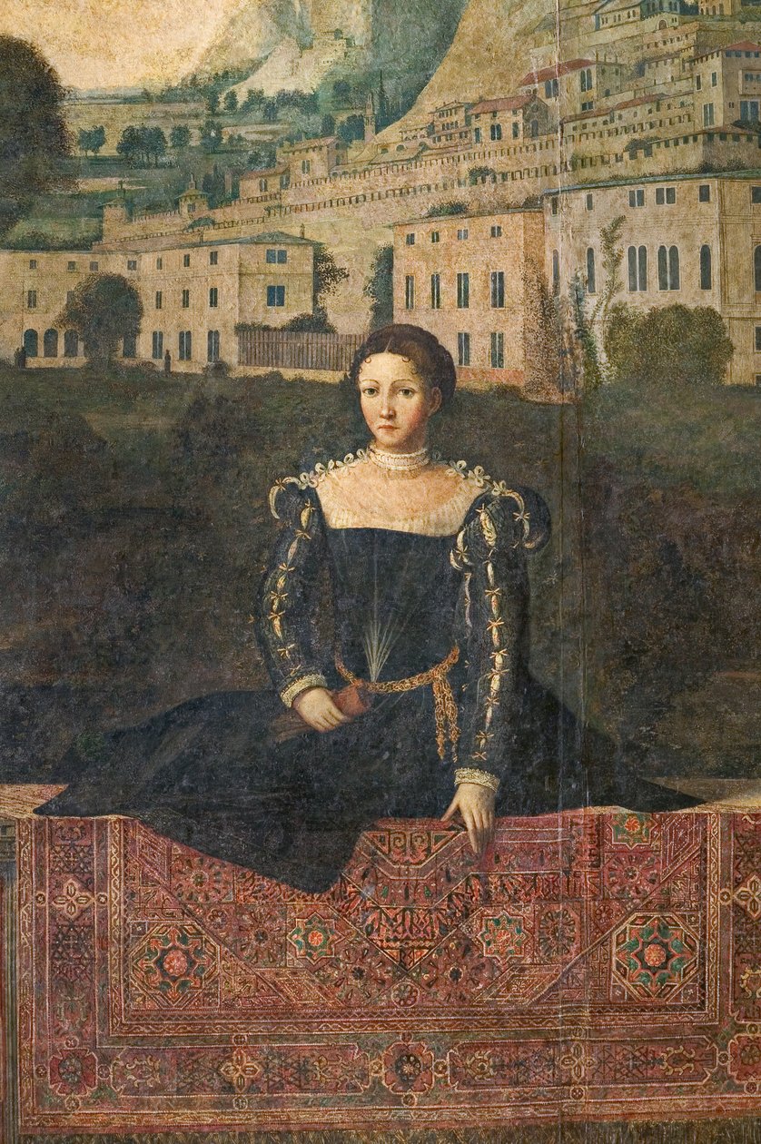 Soylu bir kadının portresi, Soylu Hanımların Küçük Odasının detayı (duvarlara yapıştırılmış tuval üzerine yağlı boya) by Alessandro Bonvicino Moretto