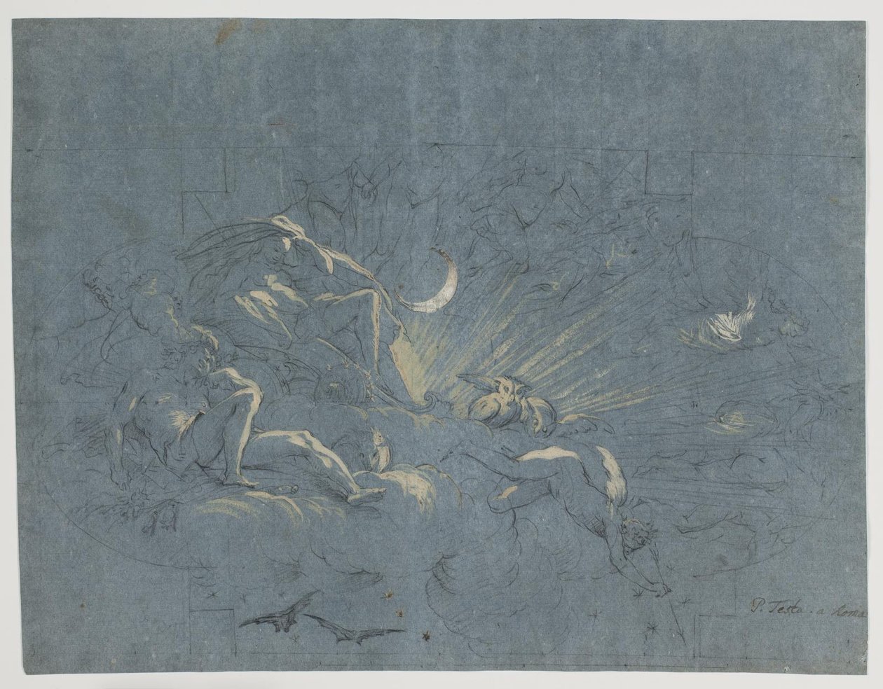 Selene ve Endymion, bir tavan boyaması için tasarım by Alessandro Gherardini