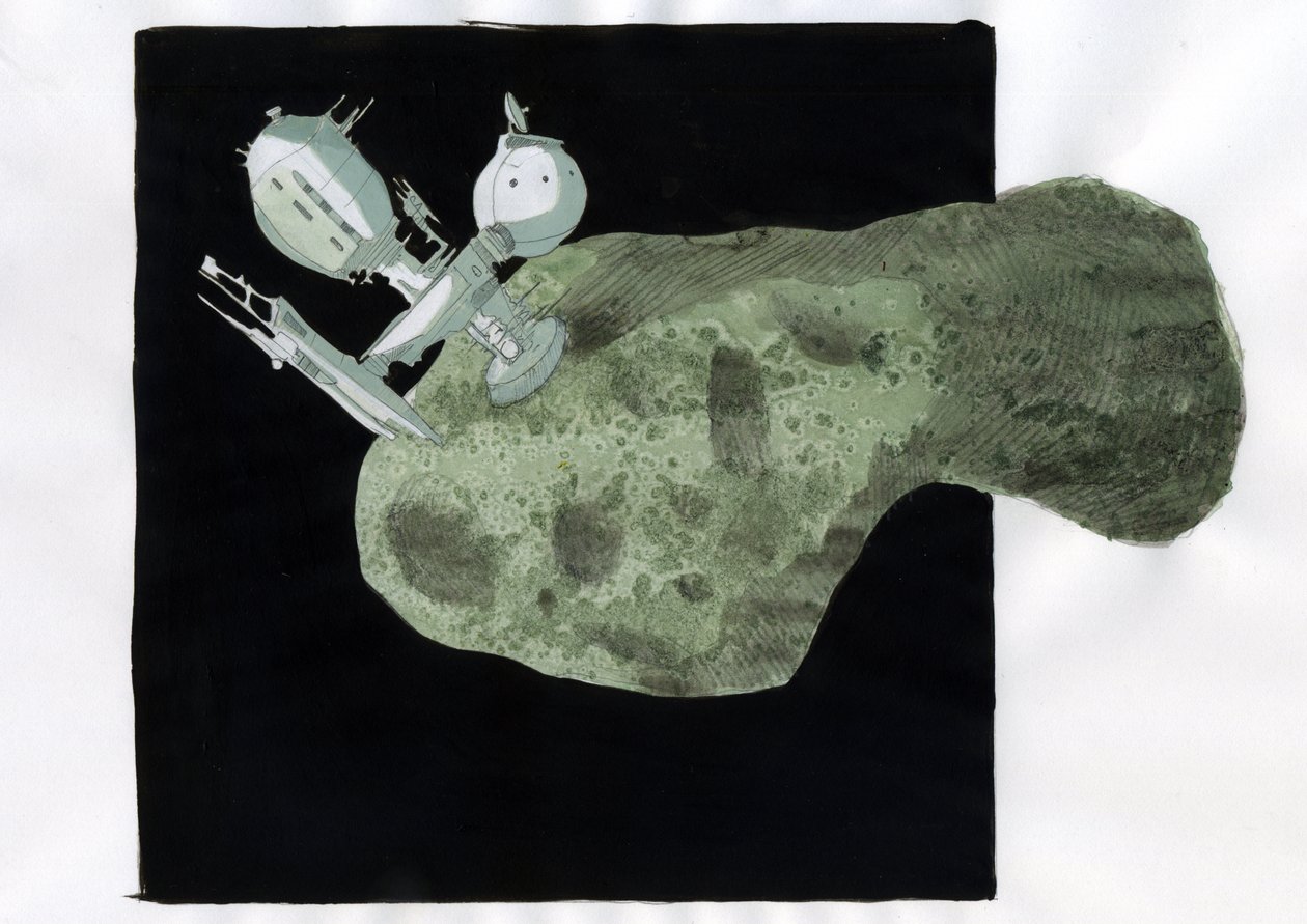 Beklenti: Asteroit madenciliği, asteroitler ve diğer küçük gezegenlerden gelen ham maddelerin işletilmesi Alessandro Lonati'nin çizimi by Alessandro Lonati
