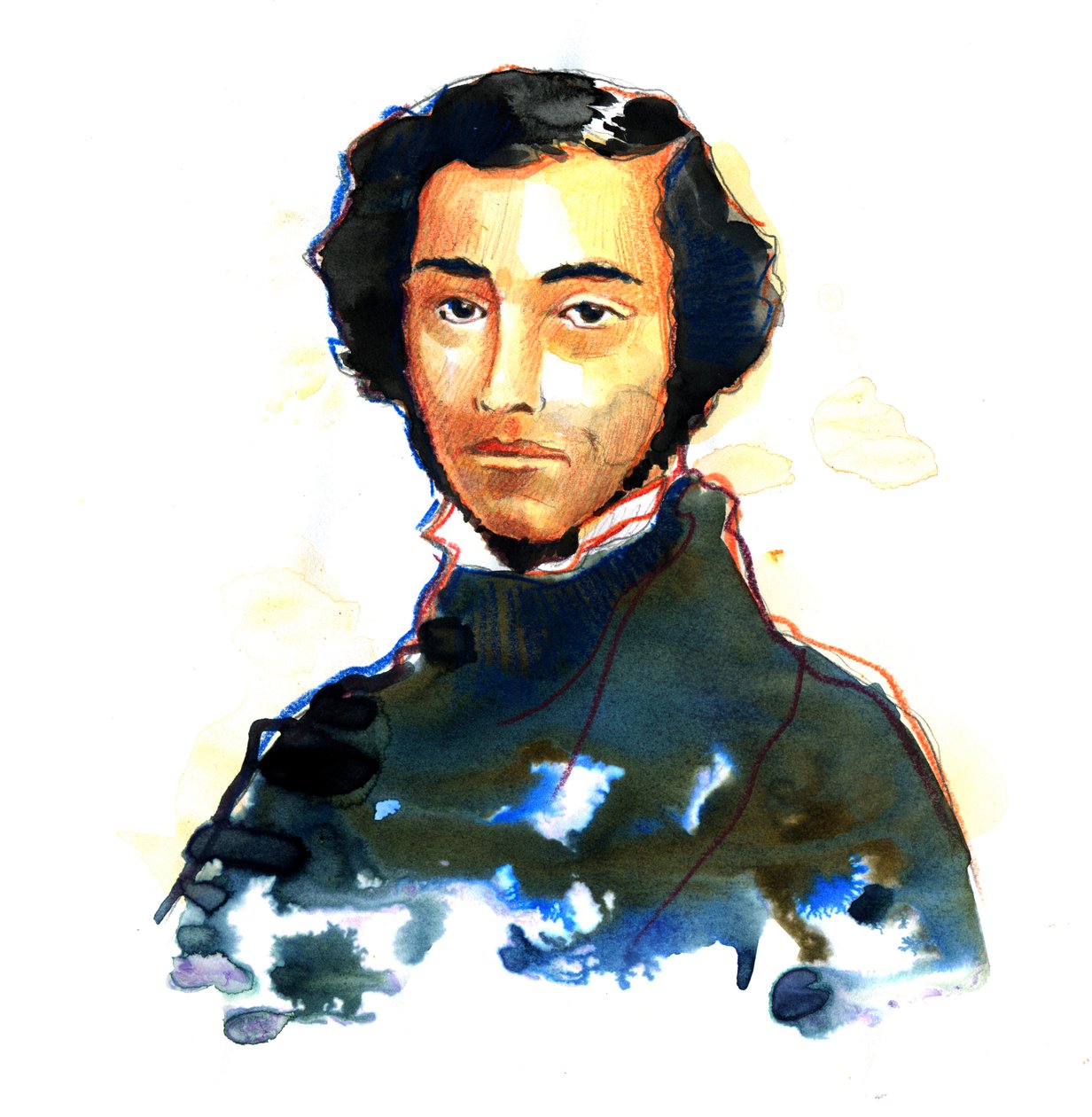 Charles-Alexis-Henri Clerel de Tocqueville (1805-59) - Alexis de Tocqueville'in Portresi (Alexis Charles Henri Cleral de Tocqueville) (1805 - 1859), Fransız tarihçi ve politikacı by Alessandro Lonati