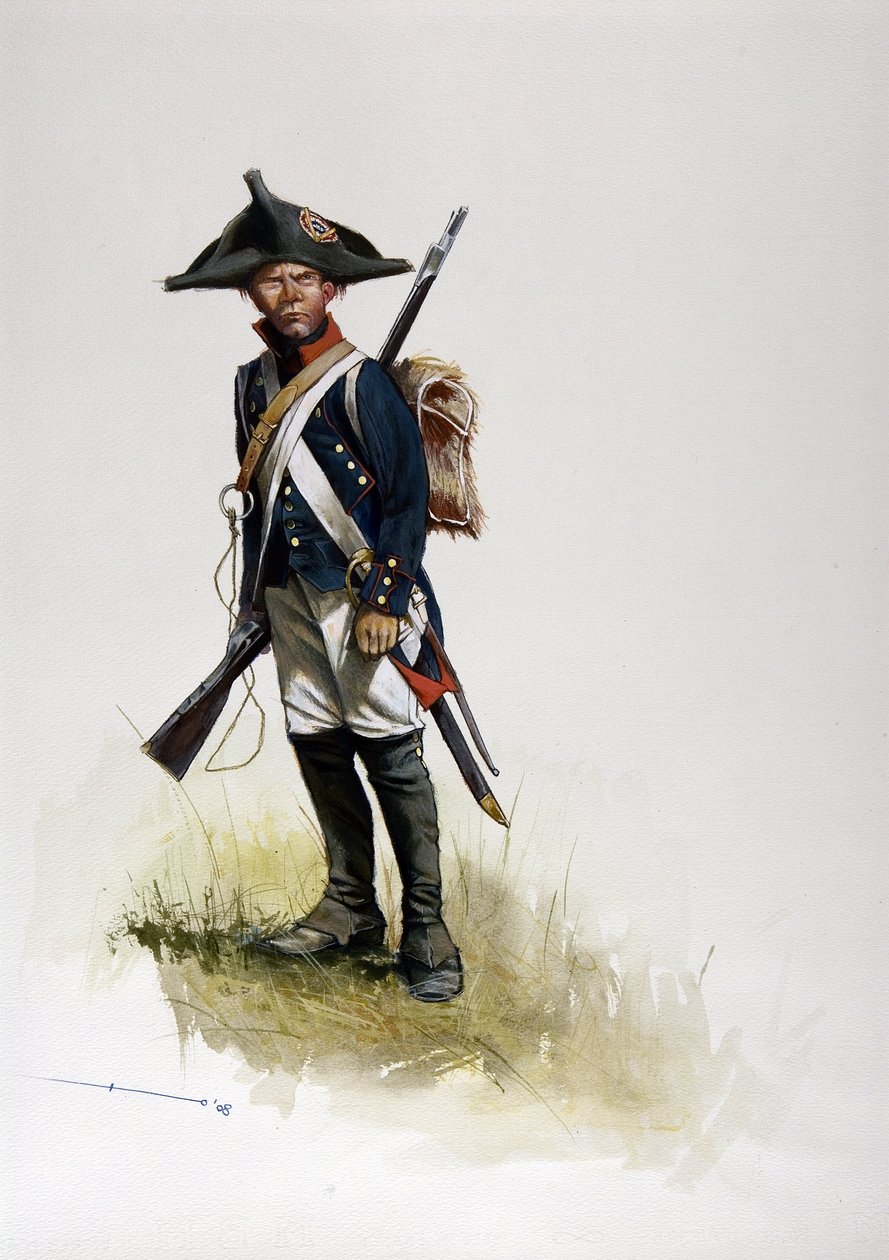 Birinci İmparatorluk (1804-1814 ve 1815): büyük Fransız Napolyon ordusunun topçu askeri. Alessandro Lonati'nin çizimi by Alessandro Lonati