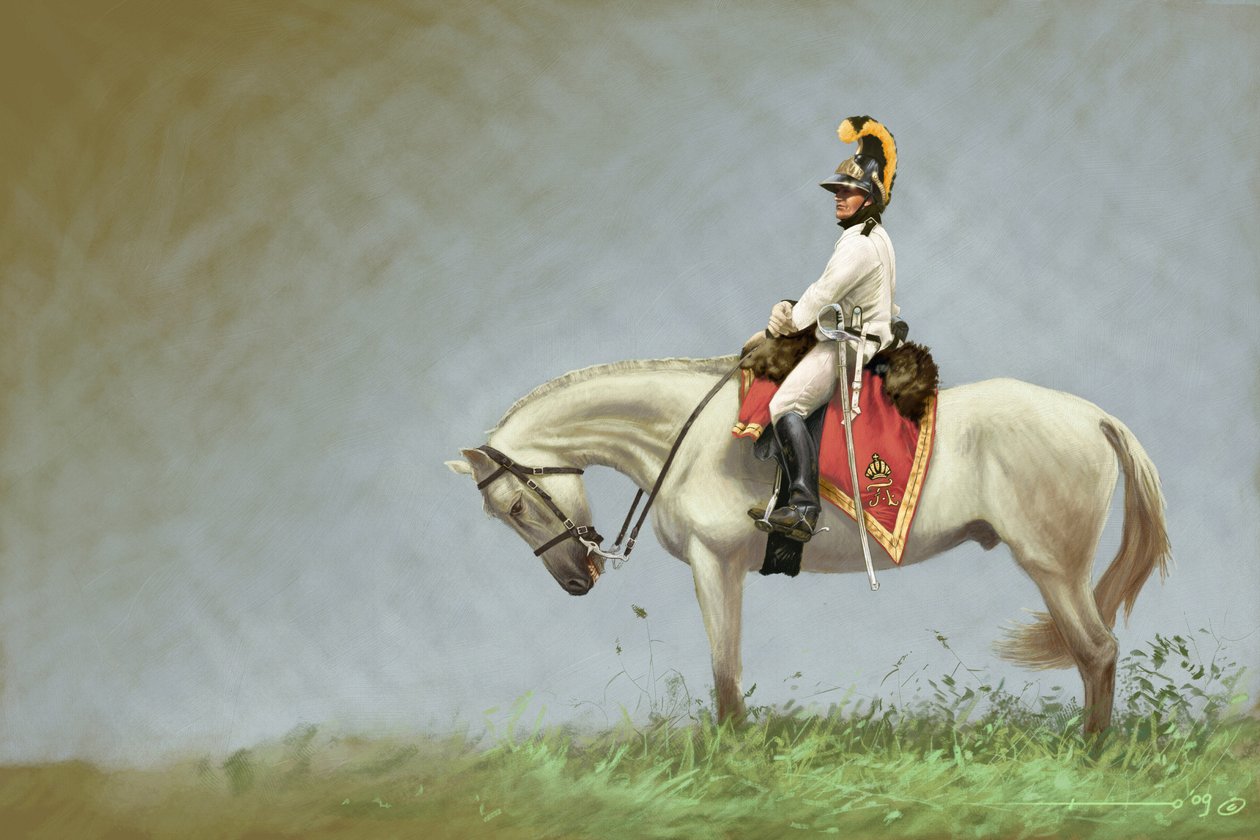 Birinci İmparatorluk: Avusturya süvarilerinin askeri. Alessandro Lonati'nin çizimi by Alessandro Lonati
