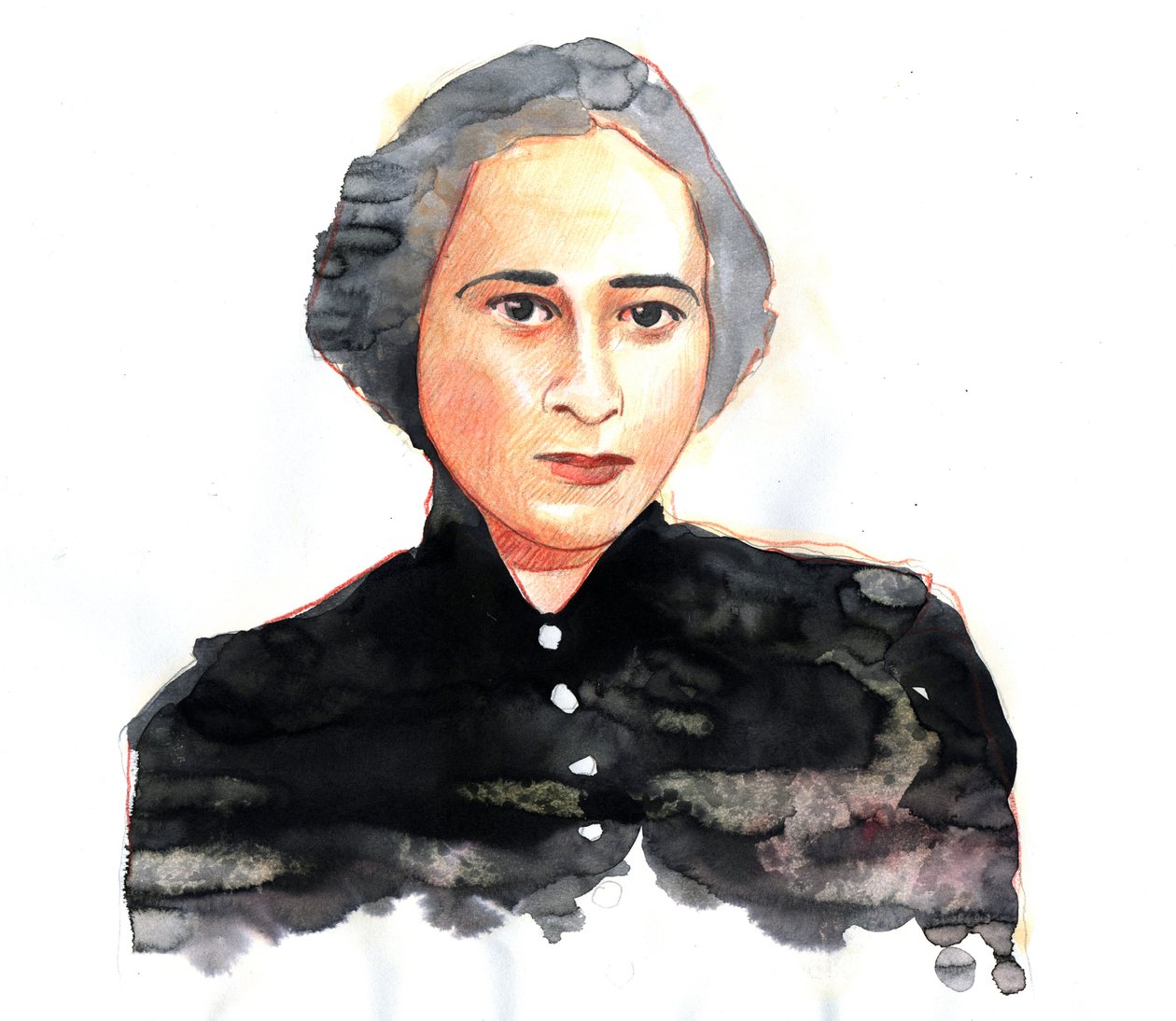 Hannah Arendt (1906-1975), Alman siyaset bilimci ve filozof, Amerikan vatandaşı - İllüstrasyon, Alessandro Lonati by Alessandro Lonati