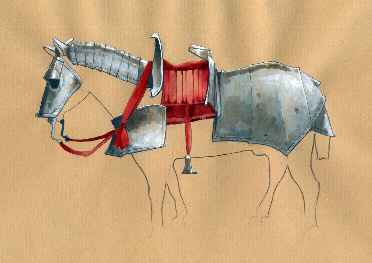 Alessandro Lonati'den At Zırhı Çizimi by Alessandro Lonati