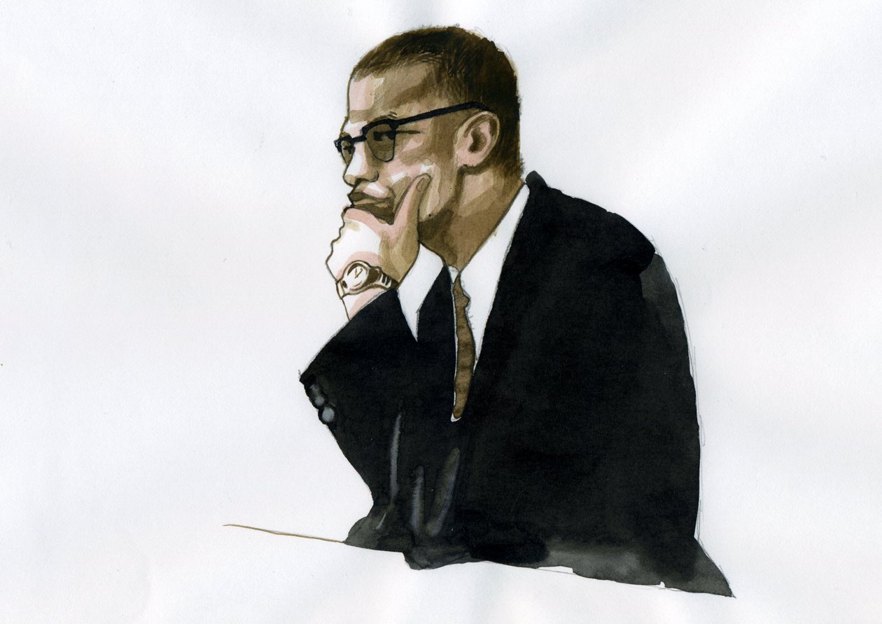 Malcolm X (1925-1965) Afrikalı-Amerikalı Aktivist by Alessandro Lonati