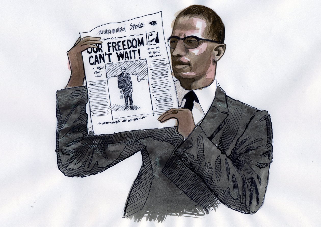 Malcolm X (1925-1965) Afrikalı-Amerikalı Aktivist by Alessandro Lonati