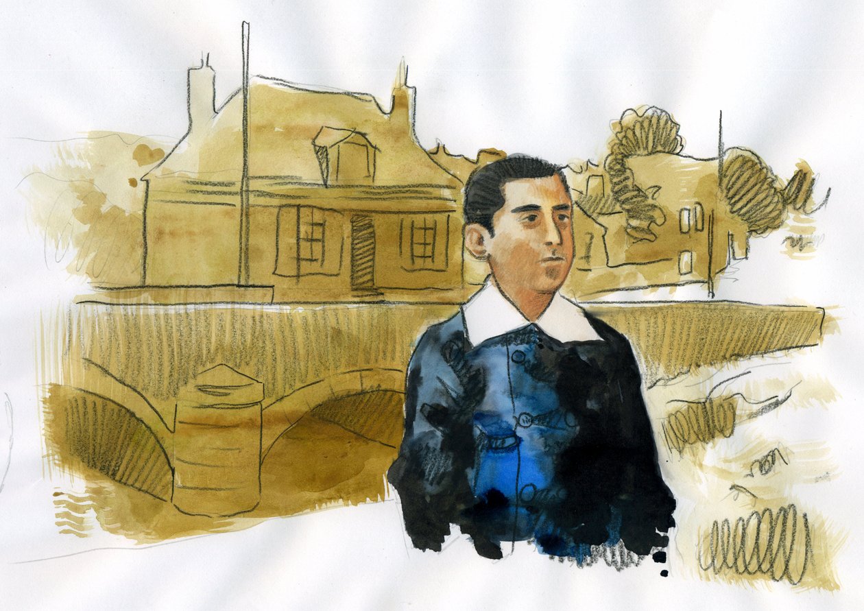 Illiers Combray'de genç Marcel Proust (kağıt üzerine mürekkep) by Alessandro Lonati