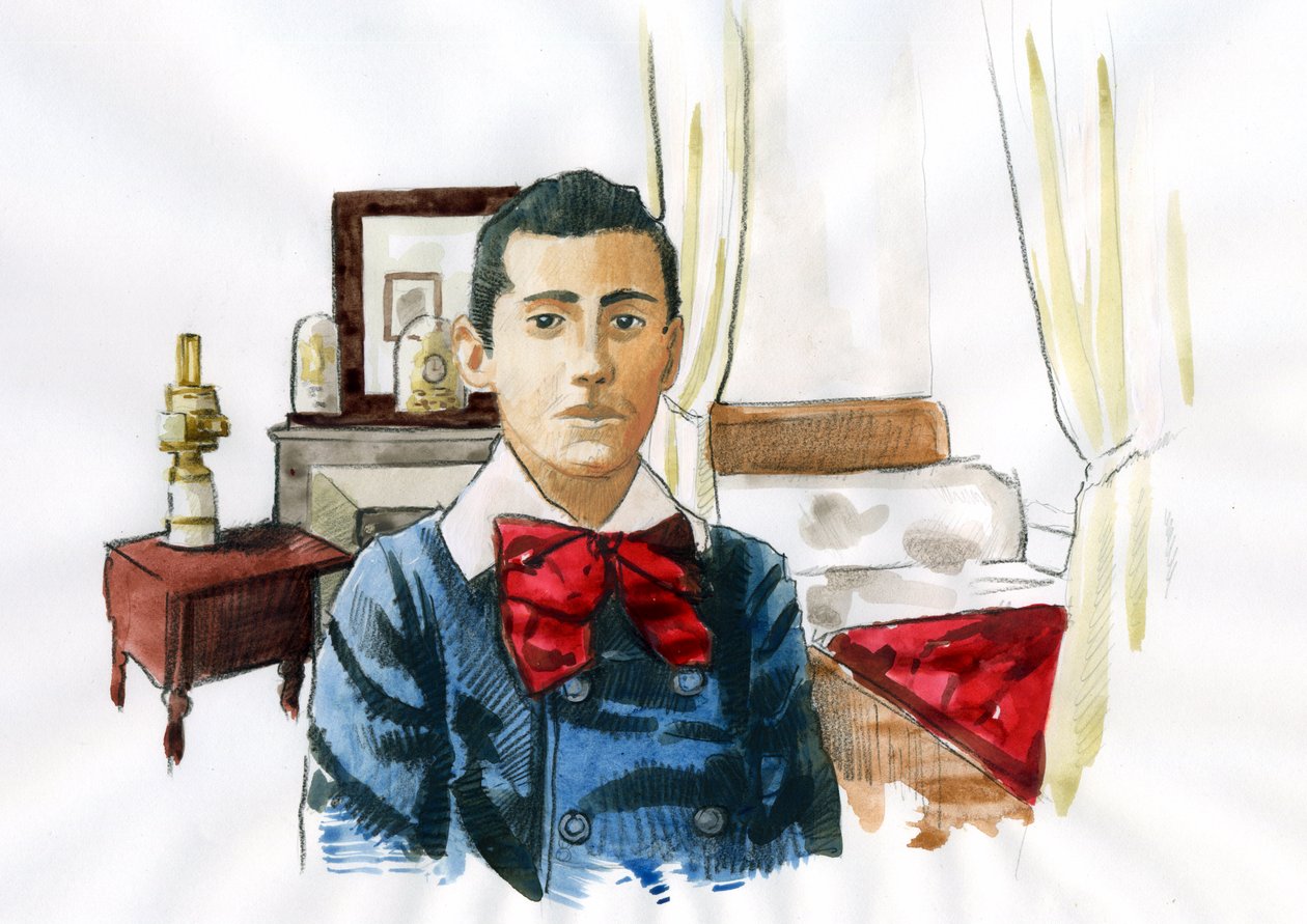 Marcel Proust genç teyzesi Elisabeth'in odasında (kağıt üzerine mürekkep) by Alessandro Lonati