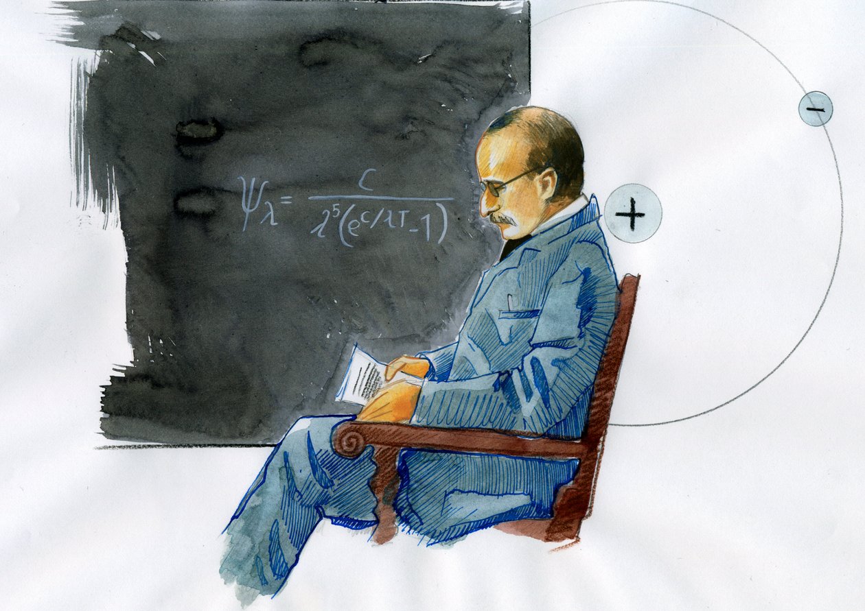 Max Planck, Alman fizikçi (Alman fizikçi Max Planck'ın portresi (1868-1947)) by Alessandro Lonati