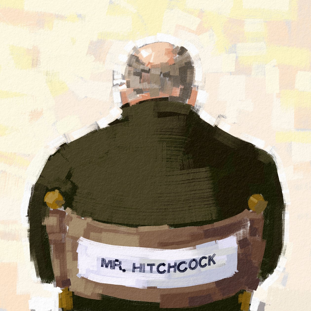 Yönetmen Alfred Hitchcock'un Portresi, 2023 (çizim) by Alessandro Lonati