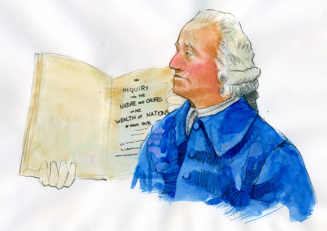 Adam Smith'in Portresi (1723-1780) İskoç filozof ve ekonomist (İskoç ahlak filozofunun portresi, politik ekonominin öncüsü Adam Smith) by Alessandro Lonati