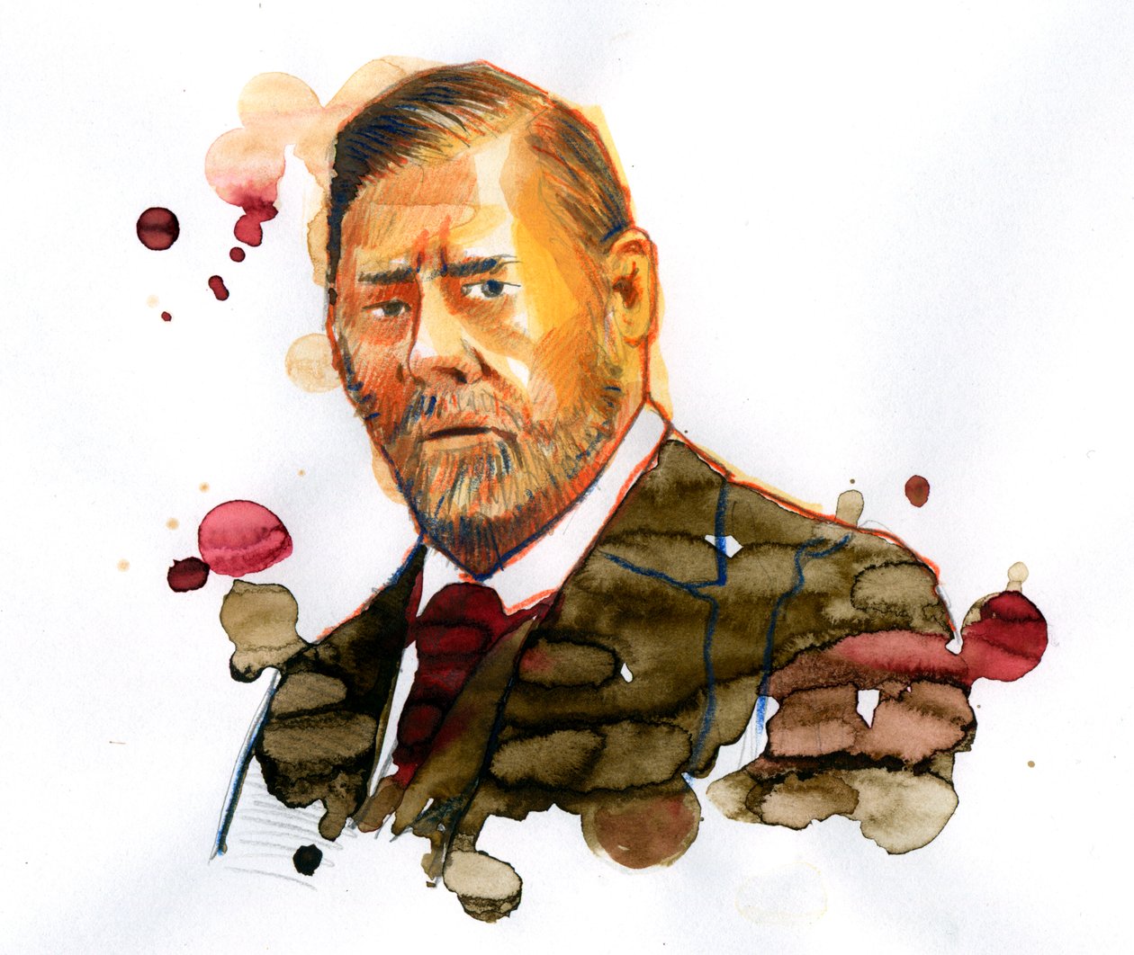 Bram STOKER'ın Portresi (1847-1912), İrlandalı yazar “Drakula”nın yazarı (İrlandalı yazar Bram Stoker'ın Portresi) by Alessandro Lonati