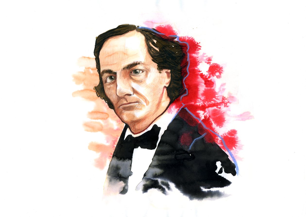 Charles Baudelaire'in Portresi (1821-1867) (Fransız şair Charles Baudelaire) Alessandro Lonati'nin çizimi by Alessandro Lonati