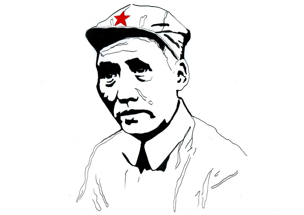Çinli Komünist devrimci ve Çin Halk Cumhuriyeti'nin kurucu babası Mao Zedong'un portresi by Alessandro Lonati