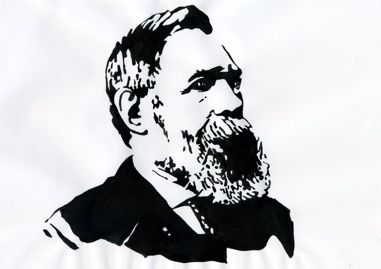Friedrich Engels'in Portresi (1820-1895), Alman sosyalist teorisyen ve politikacı (Alman filozof, sosyal bilimci ve gazeteci Friedrich Engels) by Alessandro Lonati