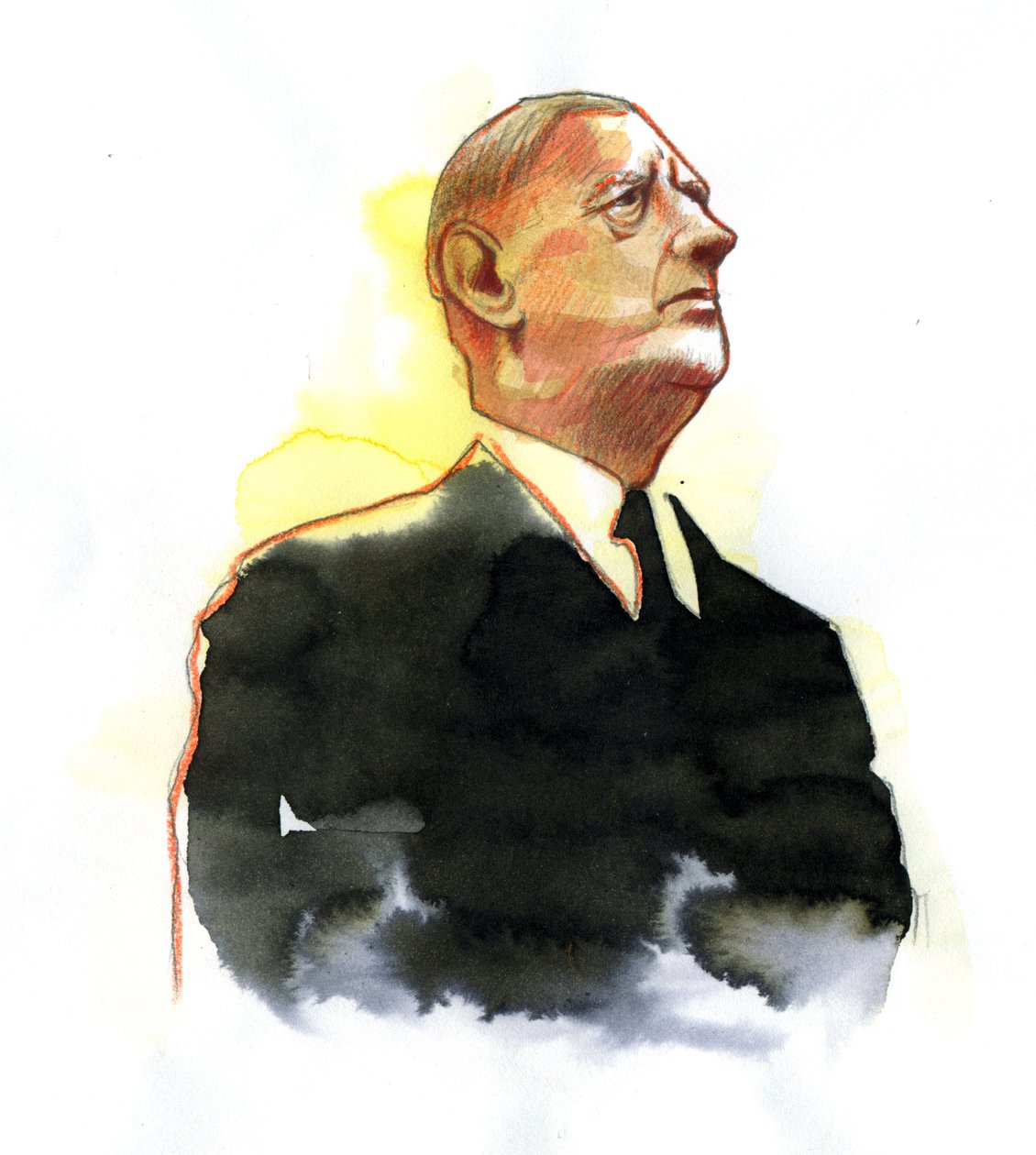 General Charles de Gaulle'ün Portresi (1890-1970) Başkan 1961 by Alessandro Lonati