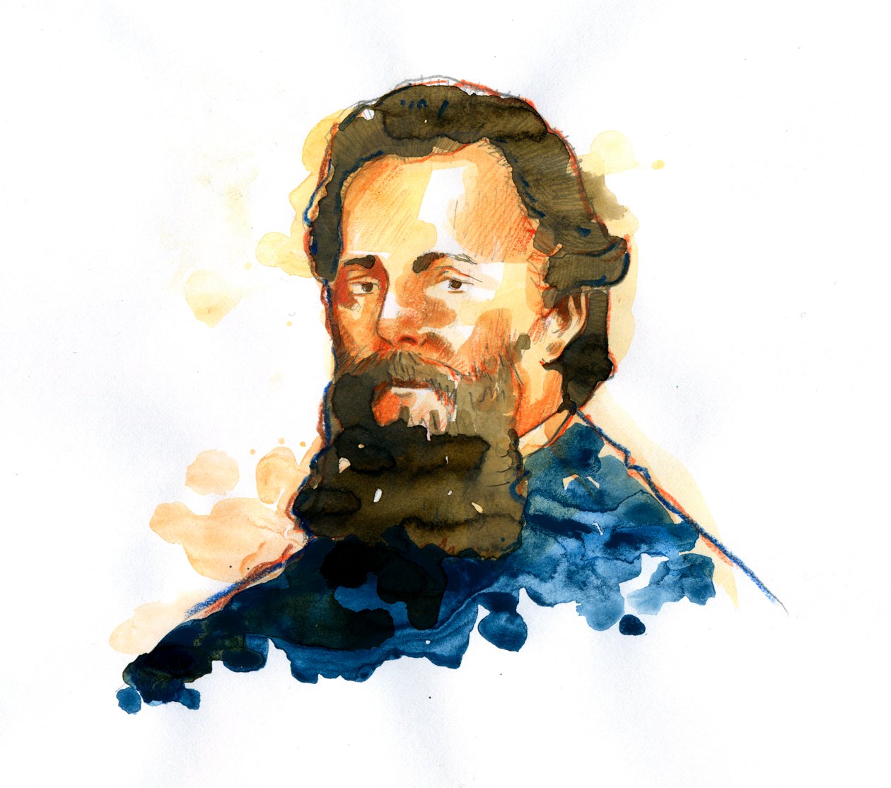 Herman Melville'in Portresi (1819-1891) denemeci romancı ve Amerikalı şair (Amerikalı romancı Herman Melville'in Portresi) by Alessandro Lonati