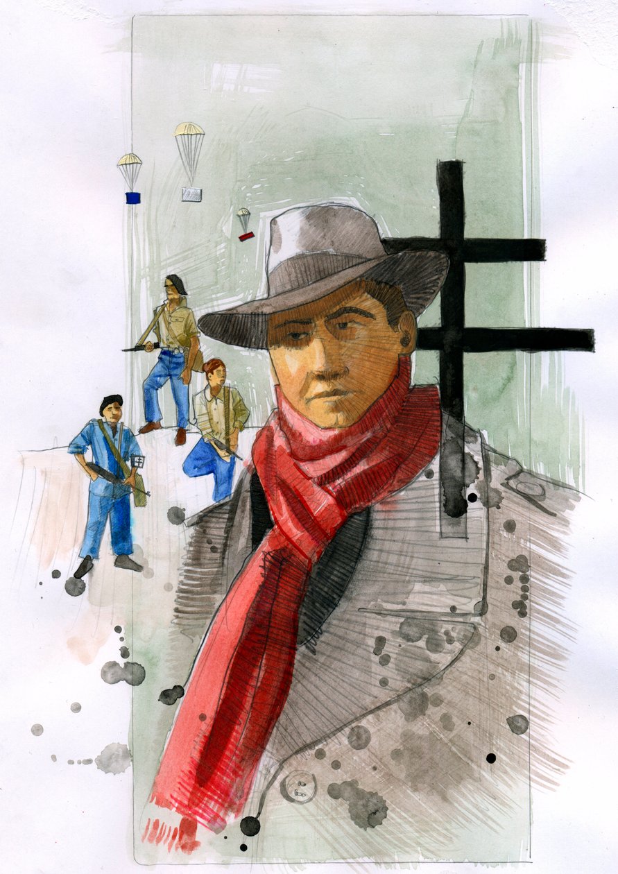 İkinci Dünya Savaşı sırasında Fransa'daki Direniş'in yüksek profilli üyesi Jean Moulin'in Portresi Alessandro Lonati'nin İllüstrasyonu by Alessandro Lonati
