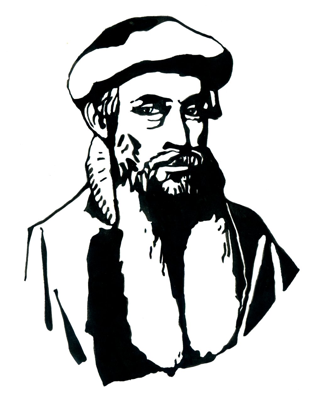 Johannes Gensfleisch dit Gutenberg'in Portresi (1400-1468), Alman Yazıcı (Johannes Gutenberg'in Portresi) İllüstrasyon, Alessandro Lonati by Alessandro Lonati